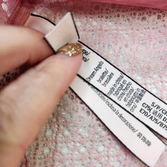 Victoria's Secret Size SWomens Racerback Dream Angels Lace Up Bralette Pink - Picture 3 of 6